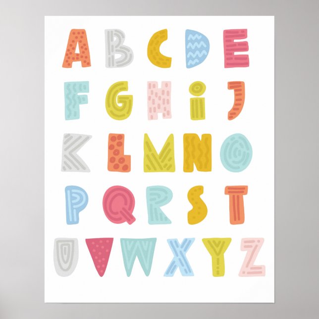 Colorful Quirky ABCs Poster (Front)