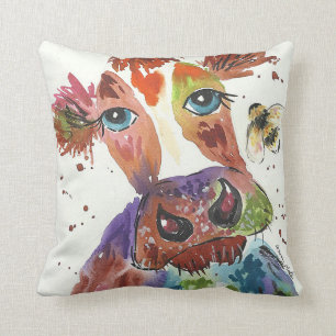 Colorful, Quirky Cow Cushion