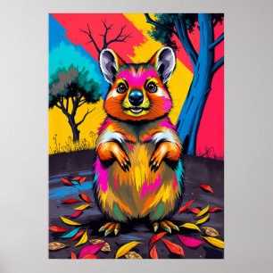 Colorful Quokka Pop Art Poster