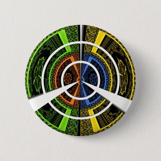 Colorful Radial Art Print 6 Cm Round Badge (Front)