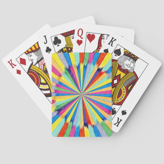 Colorful Radial Burst Playing Cards (Back)