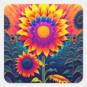 Colorful, Radiant Sunflowers Sticker