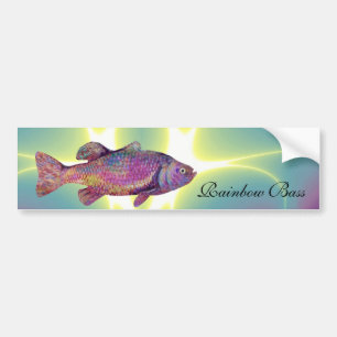 COLORFUL RAINBOW BASS BUMPER STICKER