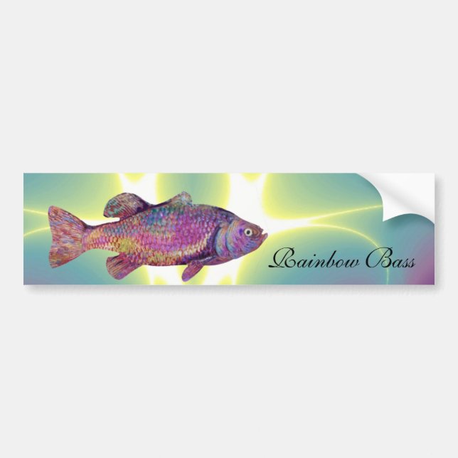 COLORFUL RAINBOW BASS BUMPER STICKER (Front)