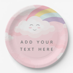 Colorful Rainbow Birthday Paper Plate