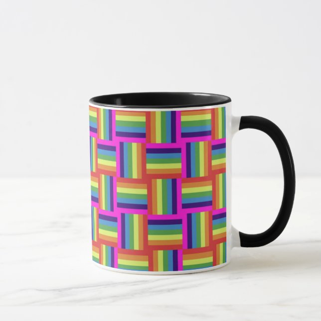 Colorful Rainbow Block Pattern Mug (Right)