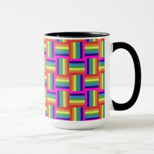 Colorful Rainbow Block Pattern Mug