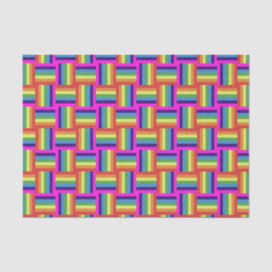 Colorful Rainbow Block Pattern Tissue Paper