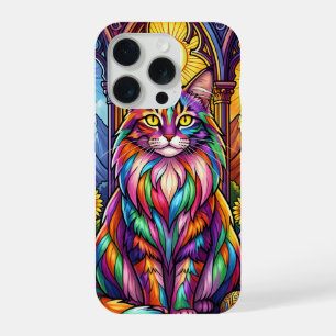 colorful rainbow cat phone case