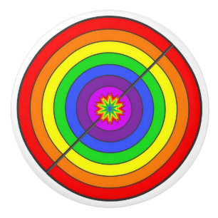 Colorful rainbow ceramic knob