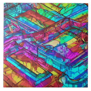 Colorful Rainbow Colors Ceramic Tile