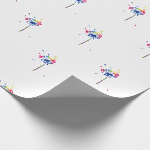 Colorful Rainbow Dandelion Wrapping Paper