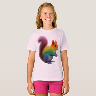  Colorful Rainbow Fur Squirrel Sticker  T-Shirt