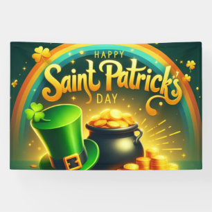 Colorful rainbow gold Saint Patrick's Day Banner
