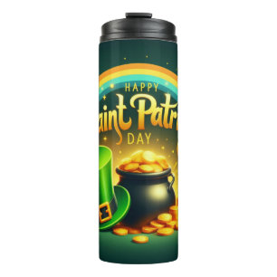 Colorful rainbow gold Saint Patrick's Day Thermal Tumbler