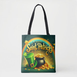 Colorful rainbow gold Saint Patrick's Day Tote Bag
