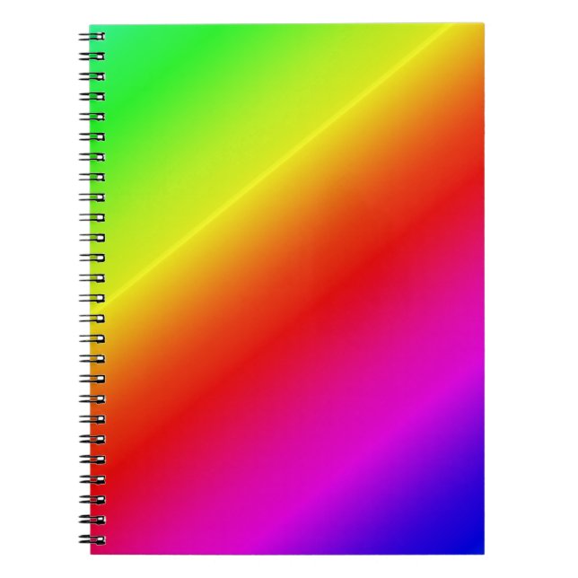 Colorful Rainbow Gradient Diagonal Blend Notebook (Front)