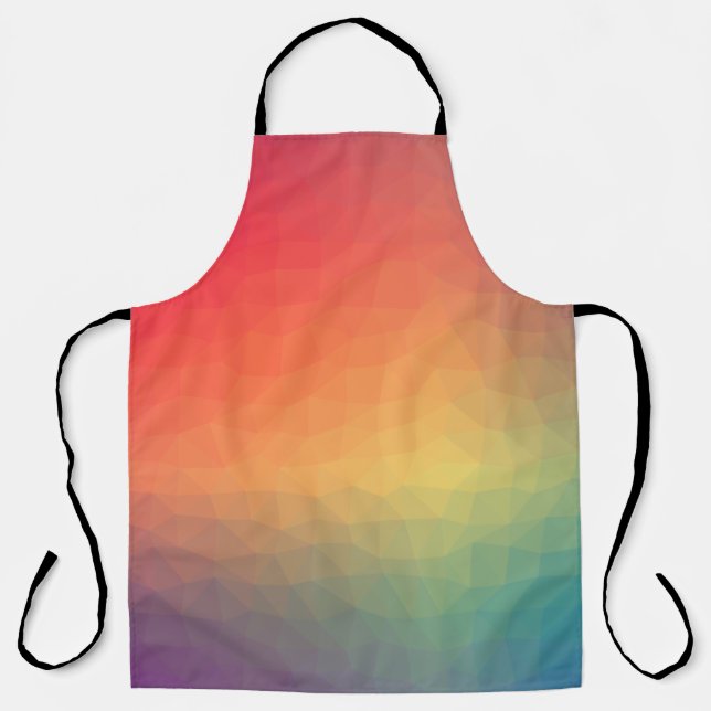 Colorful rainbow gradient geometric apron (Front)