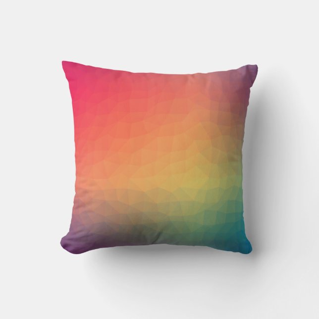Colorful rainbow gradient geometric cushion (Front)