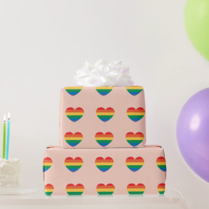 Colorful Rainbow Hearts Autism Neurodiversity Gift Wrapping Paper