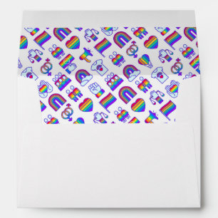 Colorful Rainbow Icon Patterns Envelope