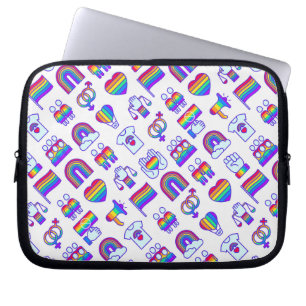 Colorful Rainbow Icon Patterns Laptop Sleeve