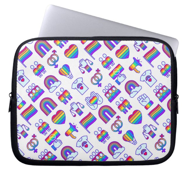 Colorful Rainbow Icon Patterns Laptop Sleeve (Front)