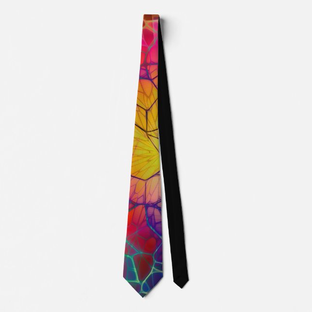 Colorful Rainbow Mosaic Abstract Tie (Front)