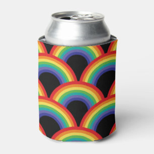 Colorful Rainbow Pattern Can Cooler