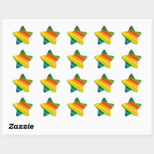 Colorful rainbow pattern star sticker