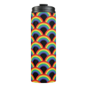 Colorful Rainbow Pattern Thermal Tumbler