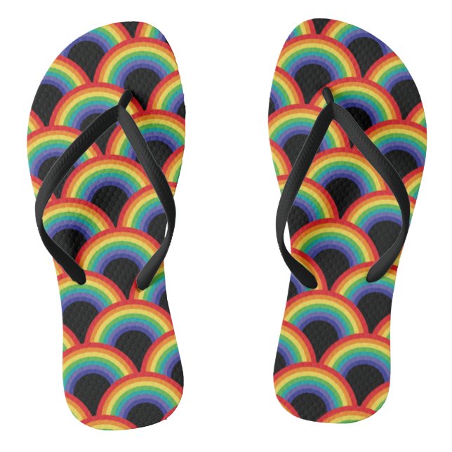 Colorful Rainbow Pattern Thongs (Footbed)