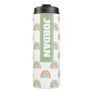 Colorful Rainbow Polka Dot Pattern Thermal Tumbler