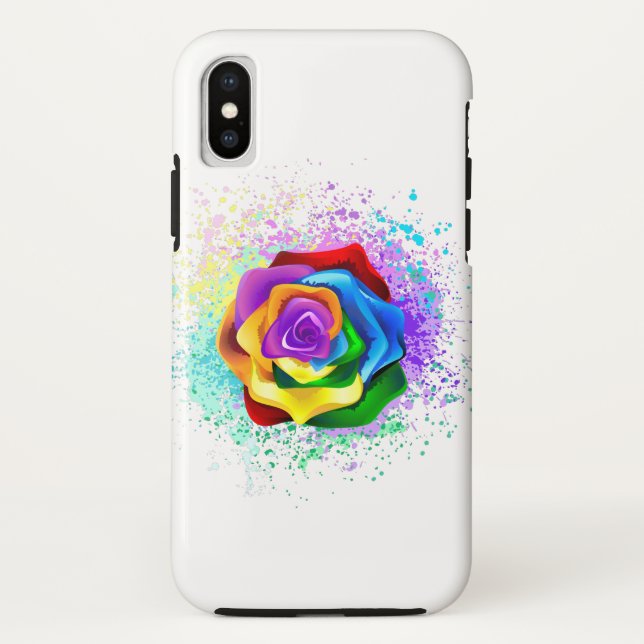 Colorful Rainbow Rose Case-Mate iPhone Case (Back)