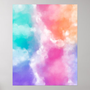 Colorful Rainbow Sky Abstract Painting Poster