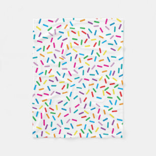 Colorful Rainbow Sprinkles Pattern Fleece Blanket