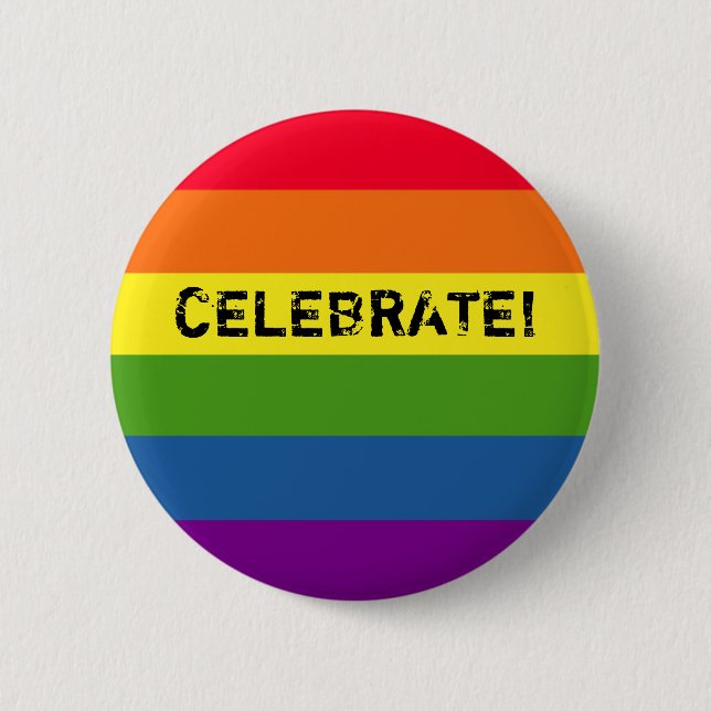Colorful Rainbow Stripes Celebration 6 Cm Round Badge (Front)