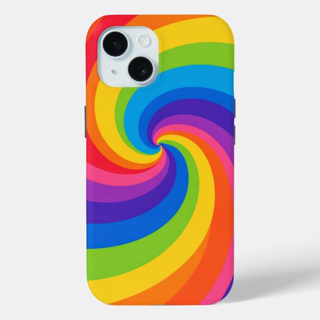 Colorful Rainbow Swirl Abstract Phone Case – Bold  (Back)