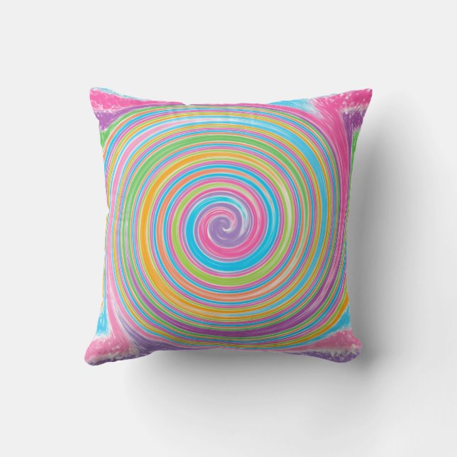 Colorful rainbow swirl      cushion (Back)