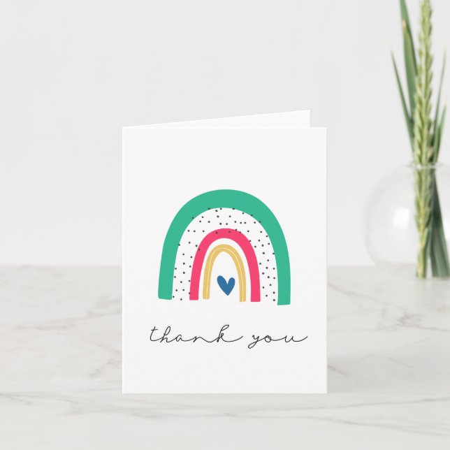Colorful Rainbow Thank You Card (Front)