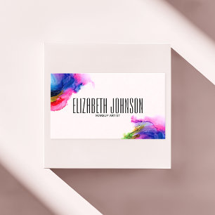 Colorful Rainbow Trendy Modern Elegant Abstract Business Card