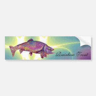COLORFUL RAINBOW TROUT BUMPER STICKER