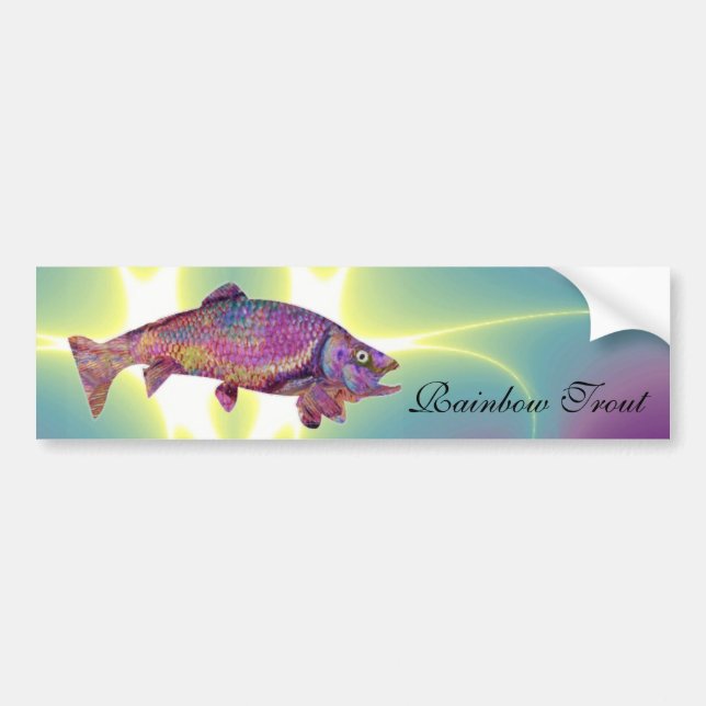 COLORFUL RAINBOW TROUT BUMPER STICKER (Front)