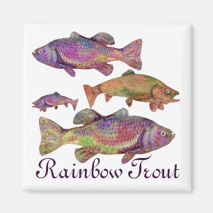COLORFUL RAINBOW TROUT MAGNET