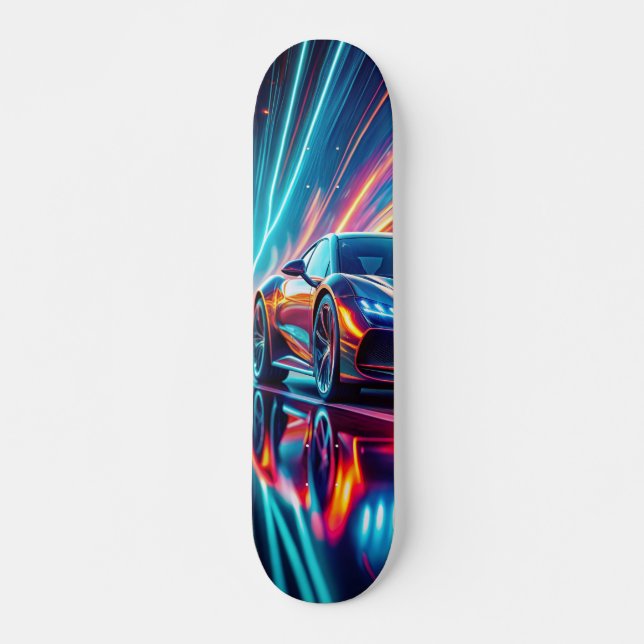 Colorful Reflections Car Skateboard  (Front)