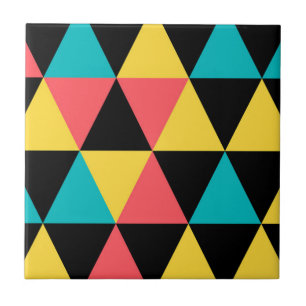 Colorful, retro cheerful geometric graphic pattern ceramic tile
