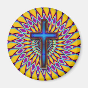 COLORFUL RETRO CROSS MAGNET