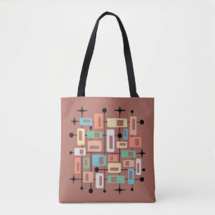 Colorful Retro Mid Century Modern Atomic Abstract Tote Bag
