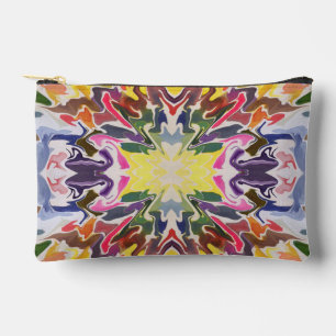 Colorful Retro Psychedelic Kaleidoscope Abstract Accessory Pouch
