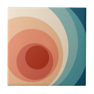 Colorful retro style circles design  ceramic tile